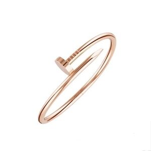 Nail Cuff Bangle Bracelet in Rose Gold